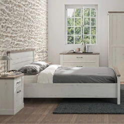 Lit Adulte En Bois Chêne Blanchi Et Béton - LT5050 9 Lit Adulte En Bois Chêne Blanchi Et Béton - LT5050 -Doublures De Lit Soldes 2024 lit chamonix ambiance