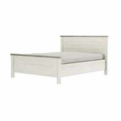 Lit Adulte En Bois Chêne Blanchi Et Béton - LT5050 8 Lit Adulte En Bois Chêne Blanchi Et Béton - LT5050 -Doublures De Lit Soldes 2024 lit chamonix fond blanc 2