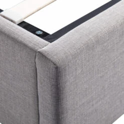 Lit Coffre En Bois Massif Gris Clair Avec Sommier à Lattes - LT17017 10 Lit Coffre En Bois Massif Gris Clair Avec Sommier à Lattes - LT17017 -Doublures De Lit Soldes 2024 lit coffre gris fond blanc3