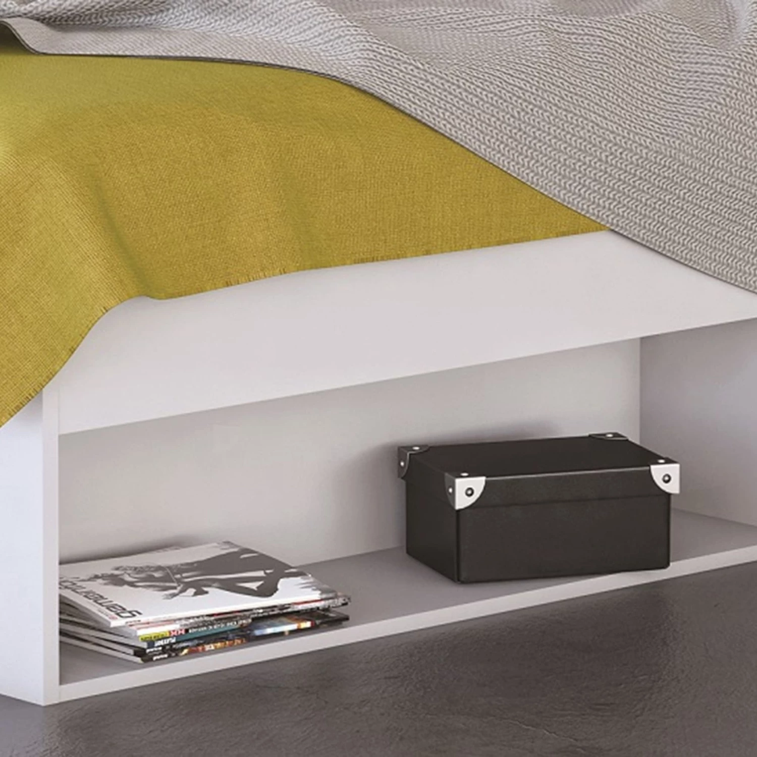 Lit En Bois Avec Tiroir Blanc Perle - LT177 – Image 6