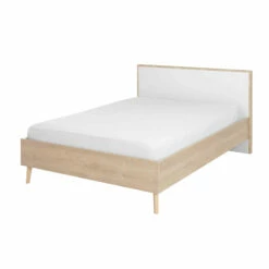Lit Adulte En Bois Imitation Chêne Clair - LT5046-2 -Doublures De Lit Soldes 2024 lit larvik 4