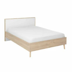 Lit Adulte En Bois Imitation Chêne Clair - LT5046-2