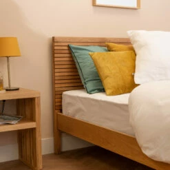 Lit à Rainures En Bois Massif Naturel - LT17012 -Doublures De Lit Soldes 2024 lit rainures ambiance 2