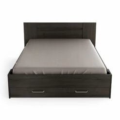 Lit En Bois Avec Tiroir Imitation Chêne Waterford - LT199 -Doublures De Lit Soldes 2024 lit richmond fond blanc 4