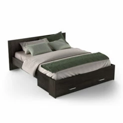 Lit En Bois Avec Tiroir Imitation Chêne Waterford - LT199 -Doublures De Lit Soldes 2024 lit richmond fond blanc 6