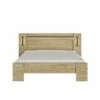 Lit En Bois Clair Avec Led Sensitive - LT5072 -Doublures De Lit Soldes 2024 lit sofia face fond blanc