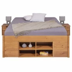 Lit Multi-rangements Avec Sommier Intégré En Pin Massif - LT12119 -Doublures De Lit Soldes 2024 lit till 140 face table de chevet fond blanc