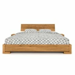 Lit Avec Tête De Lit Intégrée Et 2 Chevets En Chêne Massif Clair - LT36008 -Doublures De Lit Soldes 2024 lit vento face fond blanc 5