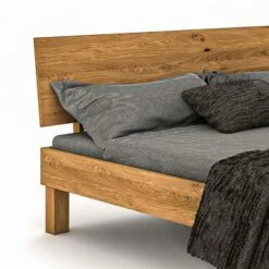 Lit Avec Pieds Carrés Et Tête De Lit En Chêne Massif Clair - LT36004 8 Lit Avec Pieds Carrés Et Tête De Lit En Chêne Massif Clair - LT36004 -Doublures De Lit Soldes 2024 lit vigo zoom fond blanc