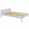 Lit Avec Sommier Intégré En Pin Massif Blanc - LT12118 2 Lit Avec Sommier Intégré En Pin Massif Blanc - LT12118 -Doublures De Lit Soldes 2024 lit vilmo profil sans matelas fond blanc