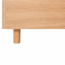 Lit Avec Tête De Lit Incurvée Et Pieds En Bois Massif 160x200 - LT0079 -Doublures De Lit Soldes 2024 lit zoom pied fond blanc