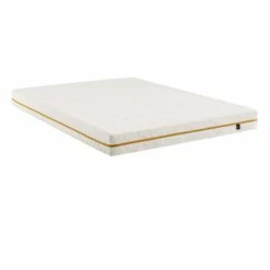 Ensemble Matelas Mousse Recyclée, Sommier, Pieds, Couette Et Oreiller Aube 400 - SOMEO -Doublures De Lit Soldes 2024 matelas aube400 140x 3 4 fond blanc 1