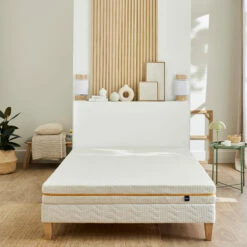 Ensemble Matelas Mousse Recyclée, Sommier, Pieds, Couette Et Oreiller Aube 400 - SOMEO -Doublures De Lit Soldes 2024 matelas aube400 ambiance 1