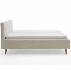 Lit Capitonné En Velours Avec Tête De Lit Lisse - LT8002 -Doublures De Lit Soldes 2024 mattis beige cotel cot fond blanc