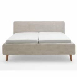 Lit Capitonné En Velours Avec Tête De Lit Lisse - LT8002