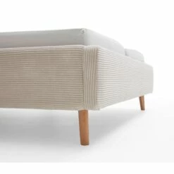 Lit Capitonné En Velours Avec Tête De Lit Lisse - LT8002 -Doublures De Lit Soldes 2024 mattis beige cotel zoom coin fond blanc