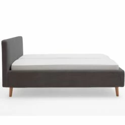 Lit Capitonné En Velours Avec Tête De Lit Lisse - LT8002 -Doublures De Lit Soldes 2024 mattis cotel anthracite cot fond blanc