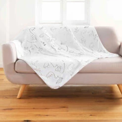 Plaid Flanelle Imprimé Métallisé Arty Line 125x150 Cm