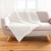 Plaid à Franges Acrylique Coraline 125x150 Cm -Doublures De Lit Soldes 2024 plaid coraline blanc