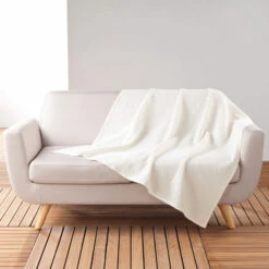 Plaid Gaufrette En Coton Uni 125x150 Cm 15 Plaid Gaufrette En Coton Uni 125x150 Cm -Doublures De Lit Soldes 2024 plaid gaufrette blanc