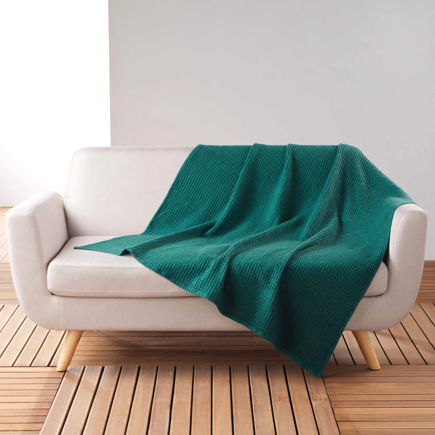 Plaid Gaufrette En Coton Uni 125x150 Cm 10 Plaid Gaufrette En Coton Uni 125x150 Cm – Image 8