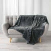 Plaid Flanelle Jacquard Uni Kalie Anthracite -Doublures De Lit Soldes 2024 plaid kalie anthra