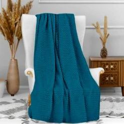 Plaid Cocooning 120x160 Cm -Doublures De Lit Soldes 2024 plaid soleildocre cocooning bleucanard ambiance