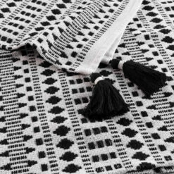 Plaid à Franges En Coton Tissia 125x150 Cm 8 Plaid à Franges En Coton Tissia 125x150 Cm -Doublures De Lit Soldes 2024 plaid tissia zoom