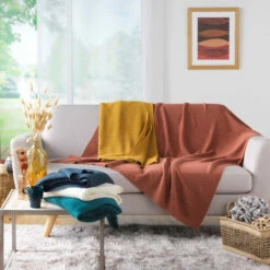 Plaid Tricotine 125x150 Cm -Doublures De Lit Soldes 2024 plaid tricotine