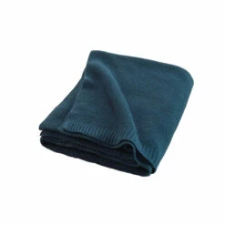 Plaid Tricotine 125x150 Cm -Doublures De Lit Soldes 2024 plaid tricotine bleu zoom 1 1