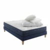 Ensemble Matelas Ressorts Et Mémoire De Forme, Sommier, Pieds, Couette Et Oreiller Rêve 500 - SOMEO -Doublures De Lit Soldes 2024 reve 500 mat som cou or 3 4 fond blanc