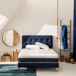 Ensemble Matelas Ressorts Et Mémoire De Forme, Sommier Et Pieds Rêve 600 - SOMEO -Doublures De Lit Soldes 2024 reve 600 ambiance 1