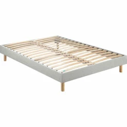 Ensemble Merinos Matelas Mousse Wise, Sommier En Kit Déco Et Pieds -Doublures De Lit Soldes 2024 sommier en kit deco gris chine lattes merinos 3 4 fond blanc 6