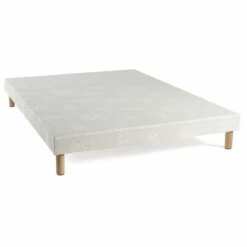 Ensemble Matelas Mousse à Mémoire De Forme Absolu + Sommier + Pieds -Doublures De Lit Soldes 2024 sommier tapissier blanc a lattes recouvertes 140x190 1 1