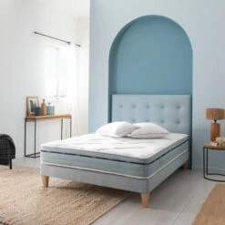 Ensemble Matelas Mémoire De Forme, Sommier, Pieds, Couette Et Oreiller Songe 500 - SOMEO -Doublures De Lit Soldes 2024 songe 500 ambiance 3