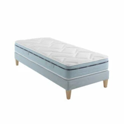 Ensemble Matelas Mémoire De Forme, Sommier Et Pieds Songe 500 - SOMEO -Doublures De Lit Soldes 2024 songe 500 mat som 90x200 3 4 fond blanc
