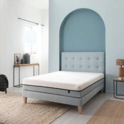 Ensemble Matelas Mémoire De Forme, Sommier Et Pieds Songe 600 - SOMEO -Doublures De Lit Soldes 2024 songe 600 ambiance 2