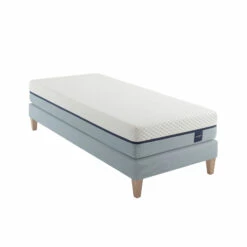 Ensemble Matelas Mémoire De Forme, Sommier Et Pieds Songe 600 - SOMEO -Doublures De Lit Soldes 2024 songe 600 mat som 90x200 3 4 fond blanc