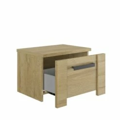 Lit Led Sensitive Avec 2 Chevets En Bois Clair - LT5082 -Doublures De Lit Soldes 2024 table de chevet sofia ouverte profil fond blanc 1