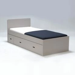 Lit 2 Tiroirs Avec 2 Chevets En Bois Gris - LT14015 -Doublures De Lit Soldes 2024 w15web096193080028 2 ambiance 1