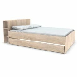 Lit 2 Tiroirs Avec Tête De Lit étagères En Bois 140x190 - LT14018 -Doublures De Lit Soldes 2024 w15web144216che031 1 fond blanc 1
