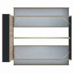 Lit 2 Tiroirs Avec Tête De Lit étagères En Bois 140x190 - LT14018 -Doublures De Lit Soldes 2024 w15web144216noi031 4 fond blanc 1