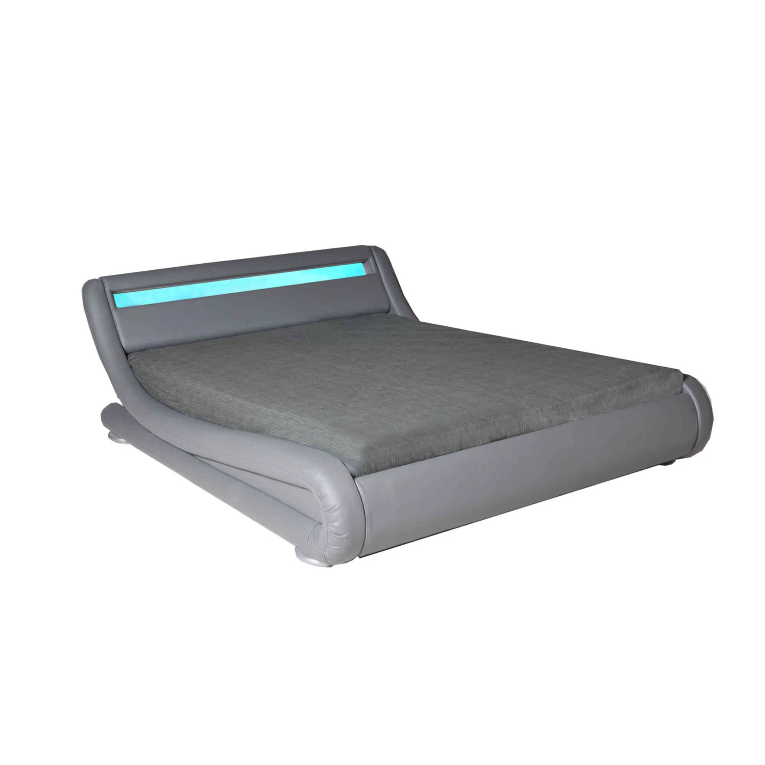 Lit Avec éclairages LED Intégrés Gris + Sommier - LT14012 4 Lit Avec éclairages LED Intégrés Gris + Sommier - LT14012 – Image 2